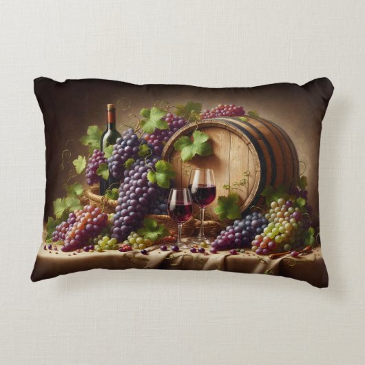 ぶどうとワインが生き残る アクセントクッション (裏面)