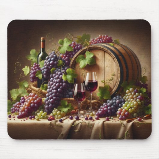 ぶどうとワインが生き残る マウスパッド (正面)