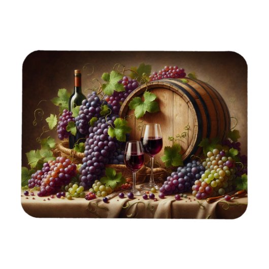 ぶどうとワインが生き残る マグネット (横)