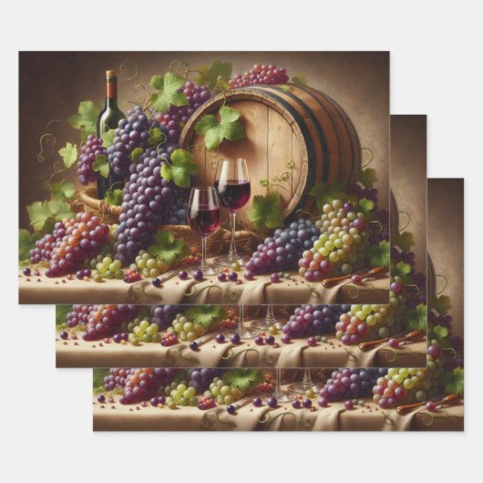 ぶどうとワインが生き残る ラッピングペーパーシート (セット)