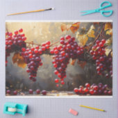 ぶどうとワインのオイルペイントデコパージュ 薄葉紙 (クラフト)
