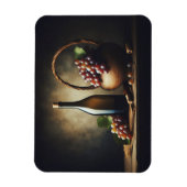 ぶどうとワインのボトル静物詩 マグネット (縦)