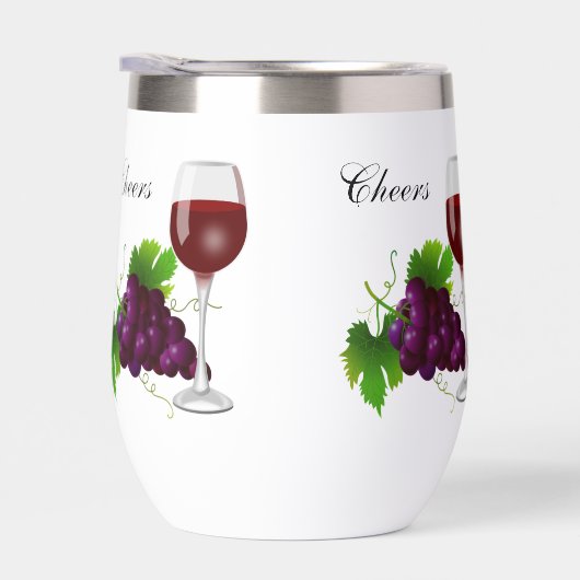 ぶどうとワイングラスパーソナライズされた (右面)