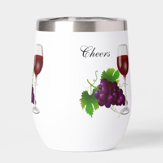 ぶどうとワイングラスパーソナライズされた (背面)