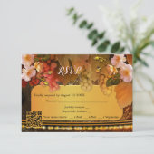 ぶどうと桃のバラのQRコードワイナリー出欠カード 出欠カード (スタンド正面)