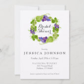 ぶどうのつる植物ワインブライダルシャワー招待 招待状 (正面)