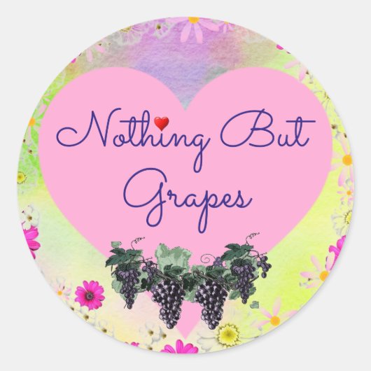 ぶどうのステッカー以外の何も ラウンドシール (正面)