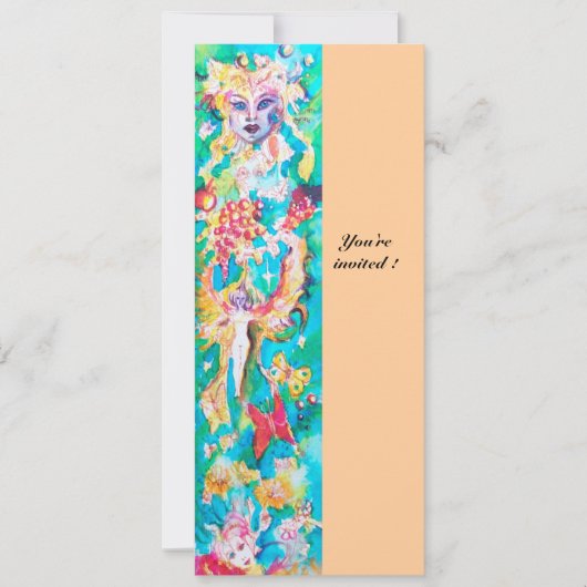 ぶどうの妖精物語 ピンク ブルー フクシア ホワイト 招待状 (正面)