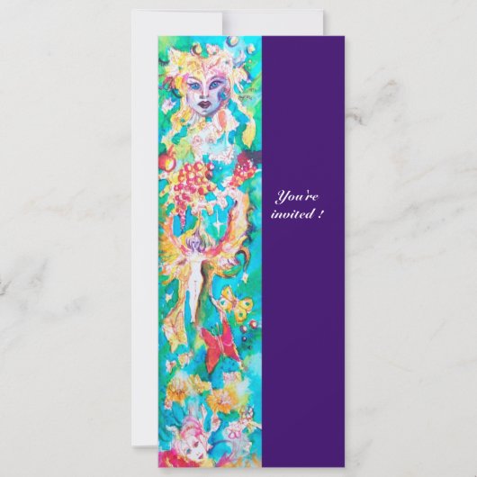 ぶどうの妖精物語 　紫 青 藤色 ピンク 白 招待状 (正面)