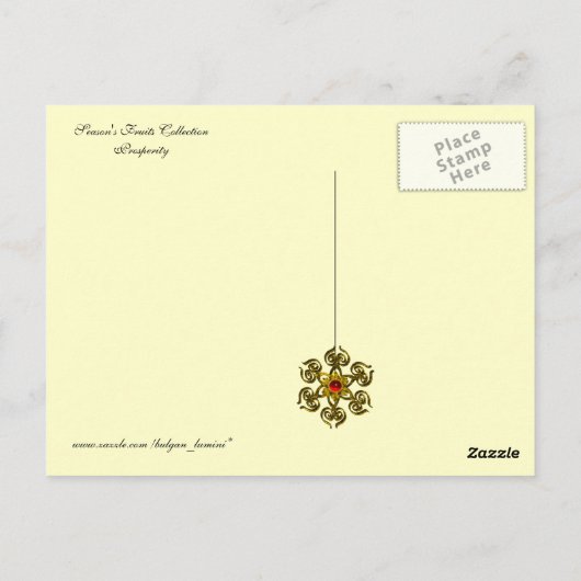 ぶどうの実が吊るされた古風なブドウ栽培、素朴なワイナリー ポストカード (裏面)