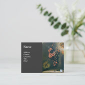 ぶどうの実が垂れる、蝶、素朴なワイナリー 名刺 (スタンド正面)