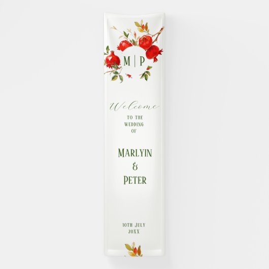 ぶどうの実の水彩テーマ 明るい色彩 横断幕 (縦)