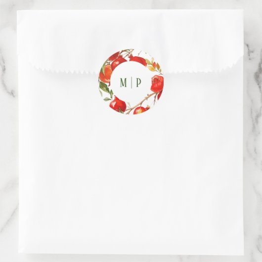 ぶどうの実 水彩テーマ 明るい色彩 ラウンドシール (バッグ)