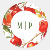 ぶどうの実 水彩テーマ 明るい色彩 ラウンドシール (正面)