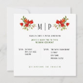 ぶどうの実 水彩テーマ 明るい色彩 招待状 (裏面)