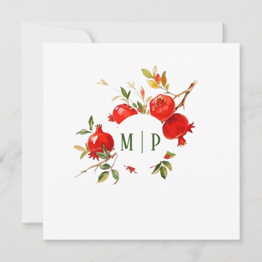 ぶどうの実 水彩テーマ 明るい色彩 招待状 (正面)