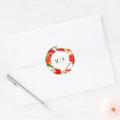 ぶどうの実 水彩テーマ 明るい色 ラウンドシール (封筒)