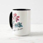 ぶどうの感謝 グランマの庭の花の芸術的なプリント マグカップ (正面左)