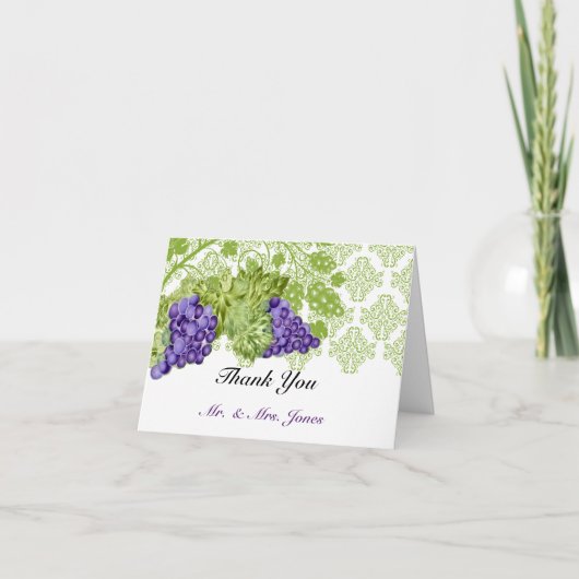 ぶどうの木の庭での結婚式　ありがとう サンキューカード (正面)