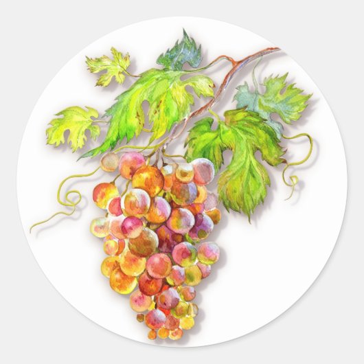 ぶどうの束 ラウンドシール (正面)