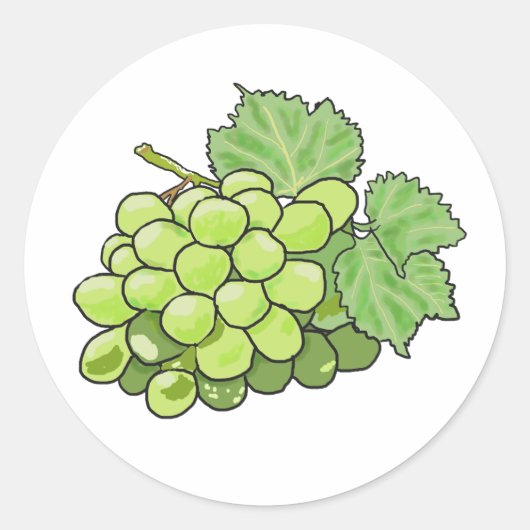ぶどうの束 ラウンドシール (正面)