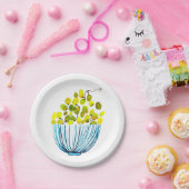 ぶどうの水色かわいい果物 ペーパープレート (パーティー)