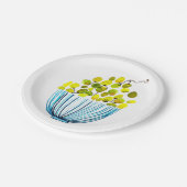 ぶどうの水色かわいい果物 ペーパープレート (アングル)