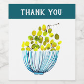 ぶどうの水色かわいい果物 ワインラベル (シングルラベル)