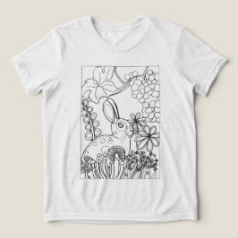 ぶどうの色が付いたウサギ トライブレンドＴシャツ