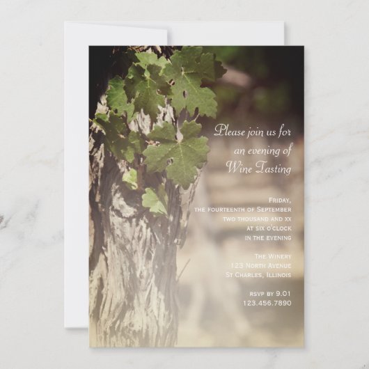 ぶどうの葉のワインパーティー招待状 招待状 (正面)