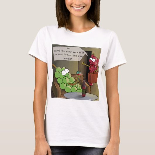 ぶどうの離婚が面白い Tシャツ (正面)