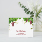 ぶどうの飾りがついた招待状 招待状 (スタンド正面)