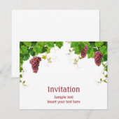 ぶどうの飾りがついた招待状 招待状 (正面/裏面)