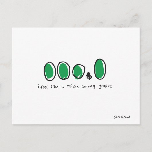 ぶどうはがきのレーズン ポストカード (正面)