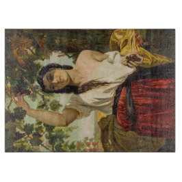 ぶどうイタリアン狩り女性（夏の収穫） カッティングボード