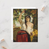 ぶどうイタリアン狩り女性（夏の収穫） カード (正面/裏面インサイチュ)