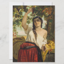 ぶどうイタリアン狩り女性（夏の収穫）