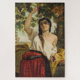 ぶどうイタリアン狩り女性（夏の収穫） ジグソーパズル