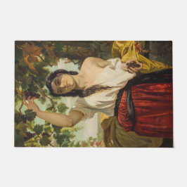ぶどうイタリアン狩り女性（夏の収穫） ドアマット