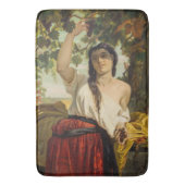 ぶどうイタリアン狩り女性(夏の収穫) バスマット (正面縦)