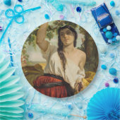 ぶどうイタリアン狩り女性（夏の収穫） ペーパープレート (パーティー)