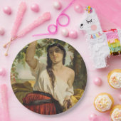 ぶどうイタリアン狩り女性（夏の収穫） ペーパープレート (パーティー)