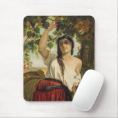 ぶどうイタリアン狩り女性（夏の収穫） マウスパッド (マウス)