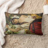 ぶどうイタリアン狩り女性（夏の収穫） ランバークッション (ブランケット)