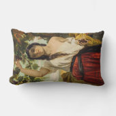 ぶどうイタリアン狩り女性（夏の収穫） ランバークッション (正面)