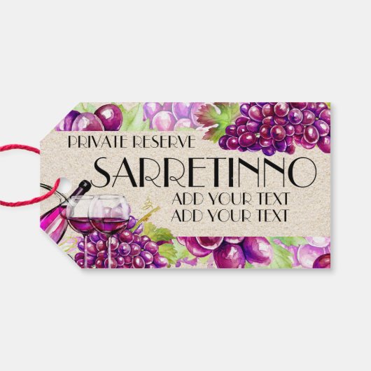 ぶどうエレガントとワインギフトラベル ギフトタグ (裏面横)