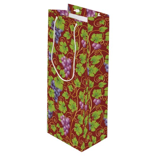 ぶどうエレガント紙ワイントート ワインギフトバッグ (正面アングル)