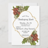 ぶどうエレガント&金ゴールド感謝祭ランチ 招待状 (正面)