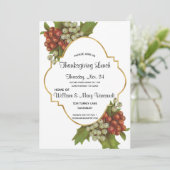 ぶどうエレガント&金ゴールド感謝祭ランチ 招待状 (スタンド正面)