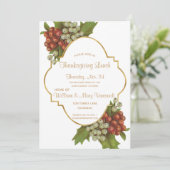 ぶどうエレガント&金ゴールド感謝祭ランチ 招待状 (スタンド正面)